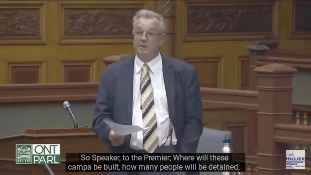 Hillier on Covid camps October 2020